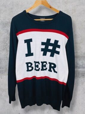 Empyre Surplus Co. Beer Collegiate Fraternity Crewneck Pullover Knit Sweater L